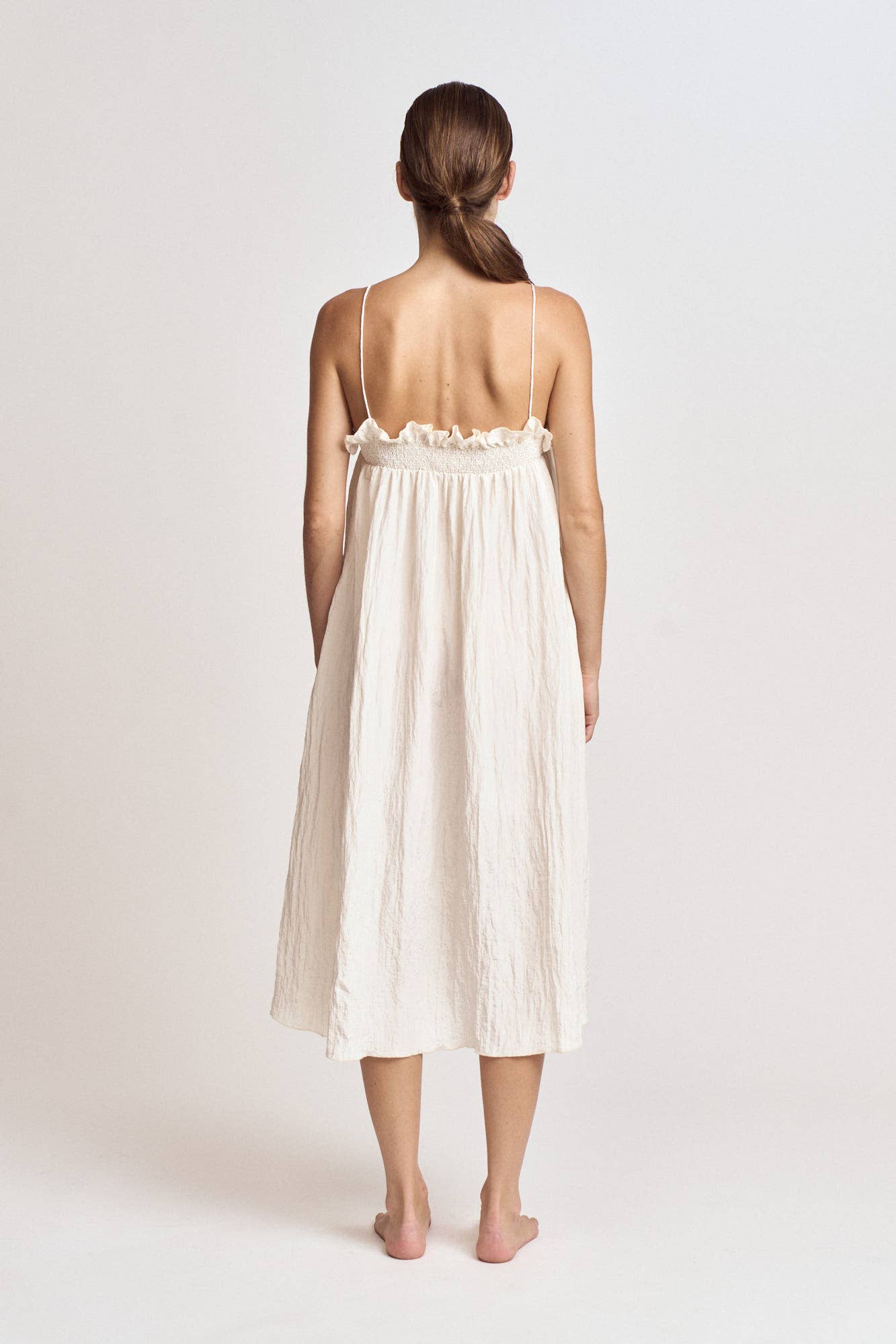 CRINKLE COLUMN DRESS