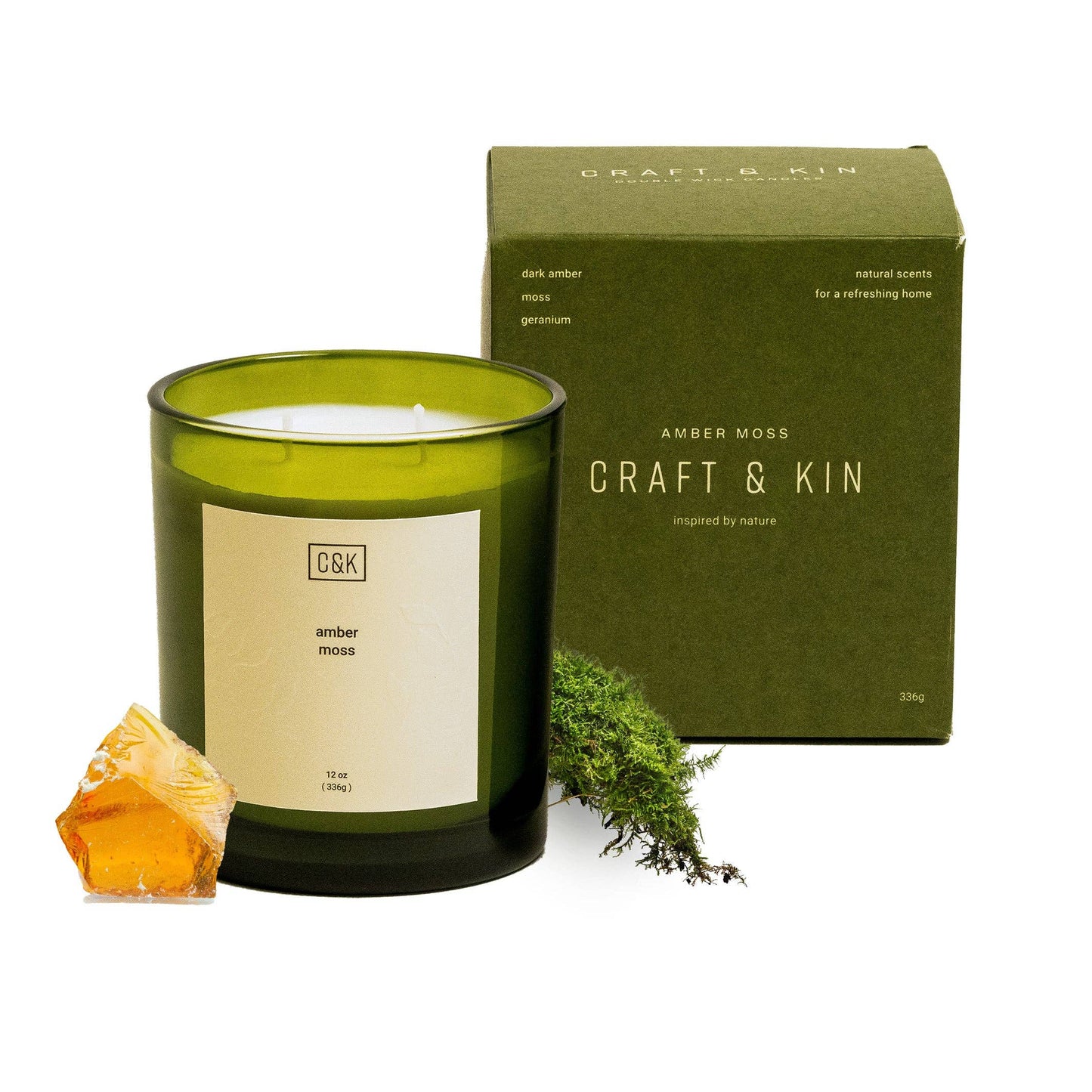 Amber Moss Premium Green Scented Candle