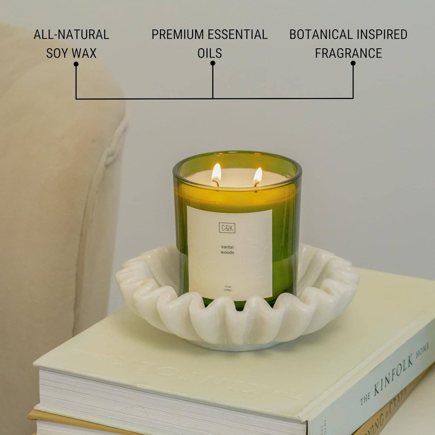 Amber Moss Premium Green Scented Candle