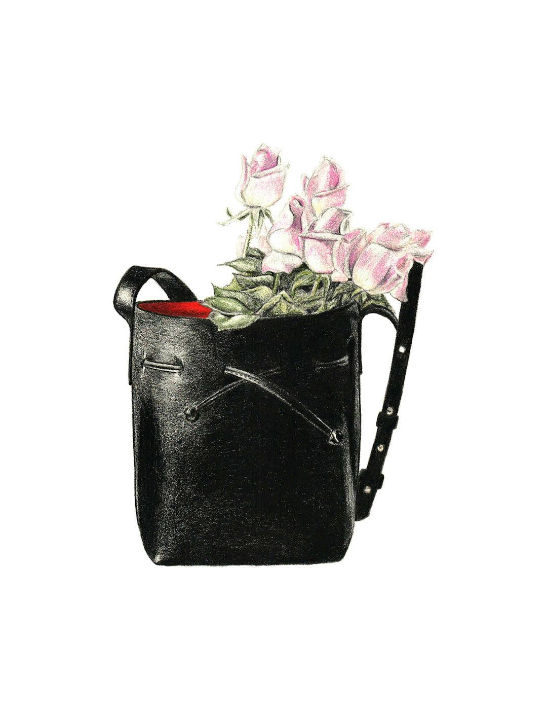 Bucket of Roses Notecard