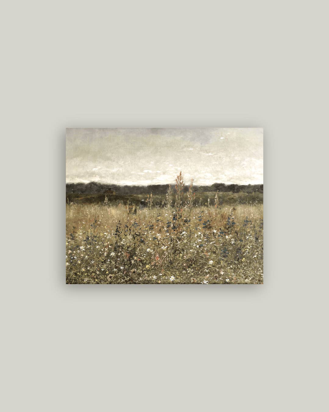 Wildflower Landscape Antique Artist Board