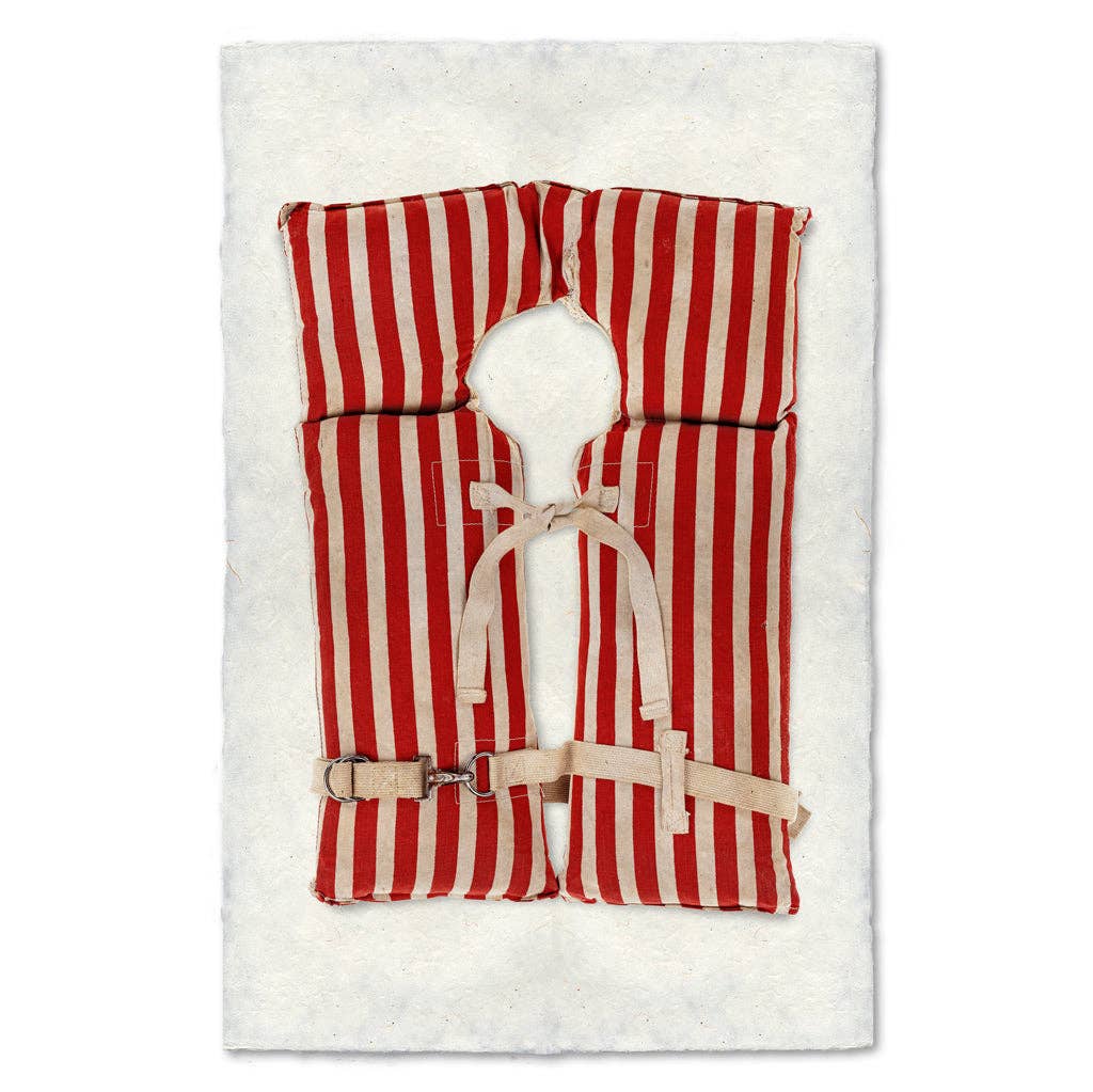 Framed Red-Striped Life Vest
