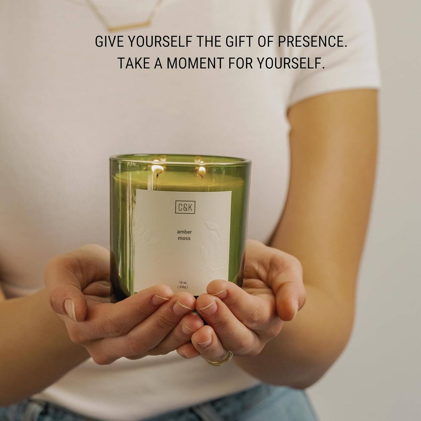 Amber Moss Premium Green Scented Candle