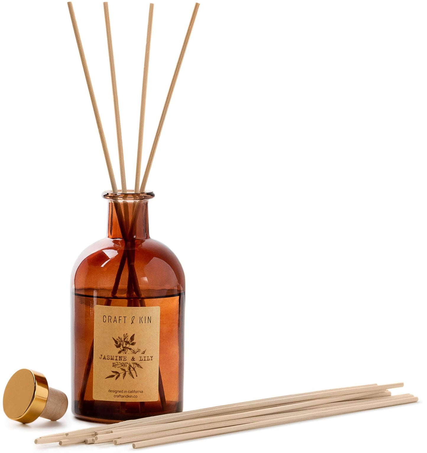Amber Glass Reed Diffuser Set