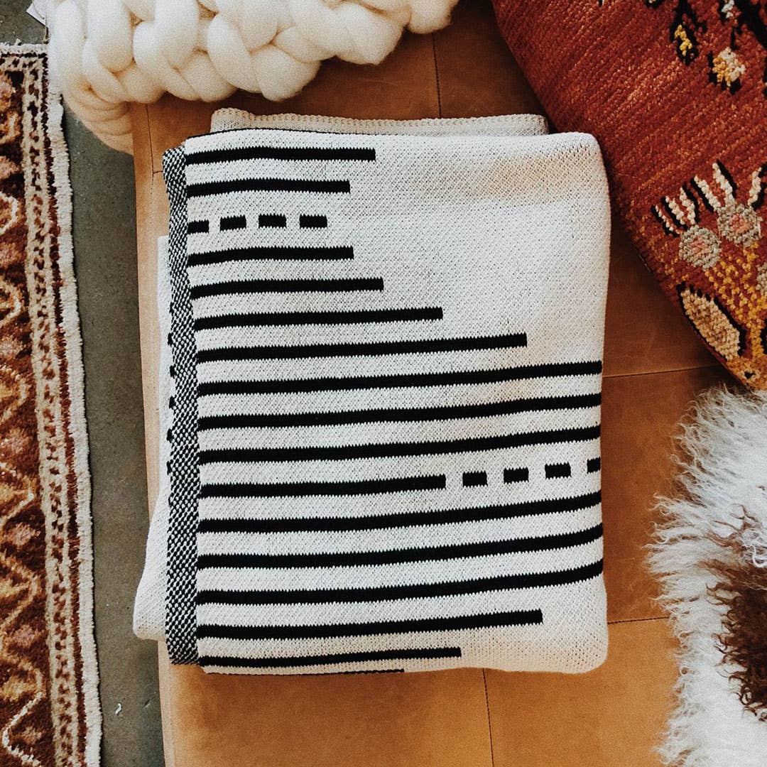 Reika Ivory Throw Blanket - Modern, Home Accent, Iceland