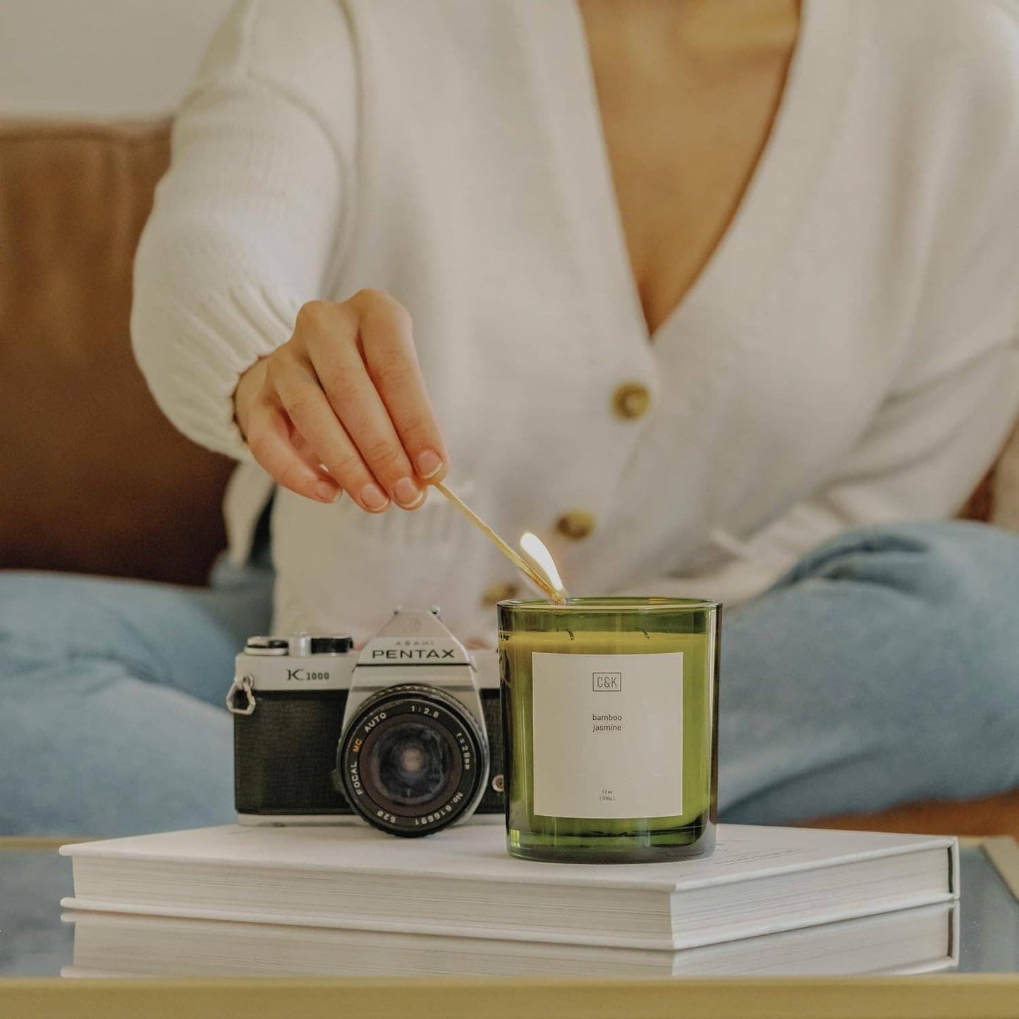 Amber Moss Premium Green Scented Candle