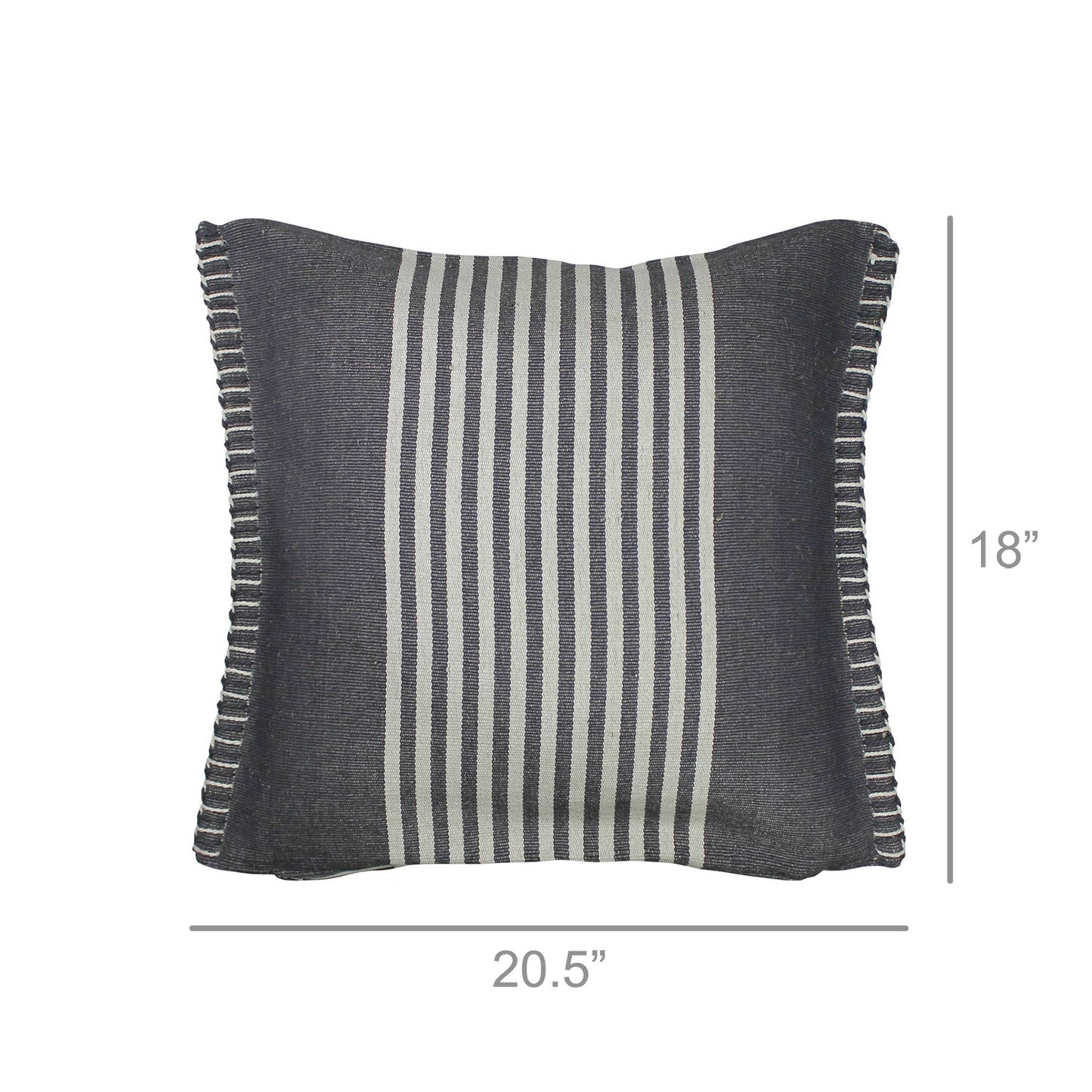 Aberdean Pillow, Cotton & Hemp, Blue Stripe