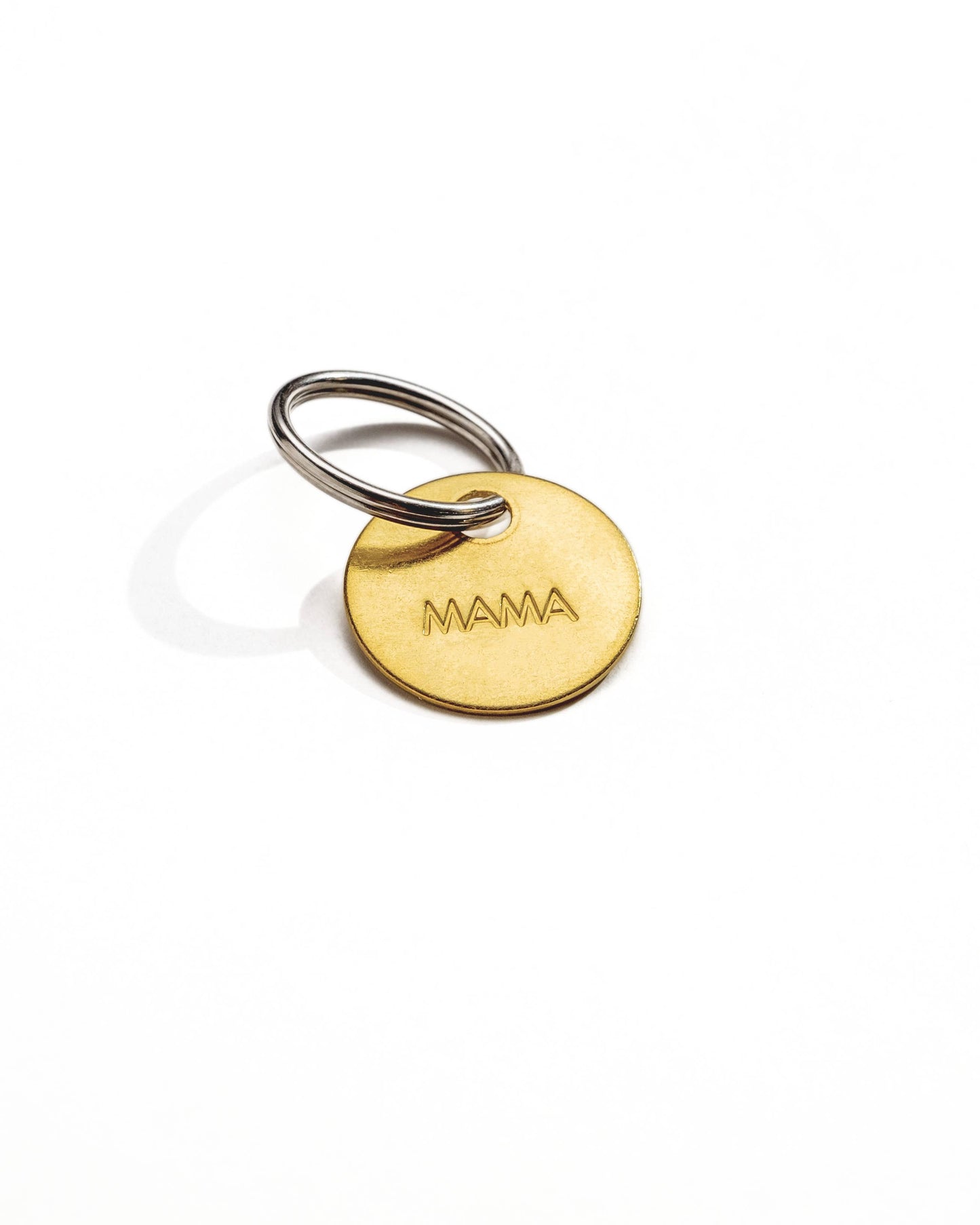 MAMA - Small Hand Pressed Brass Keychain