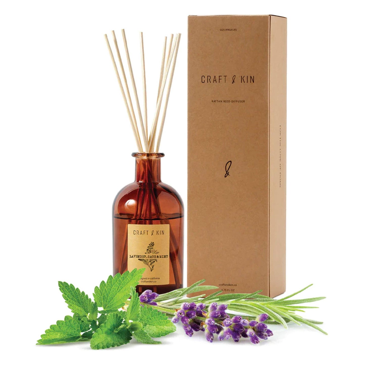 Amber Glass Reed Diffuser Set