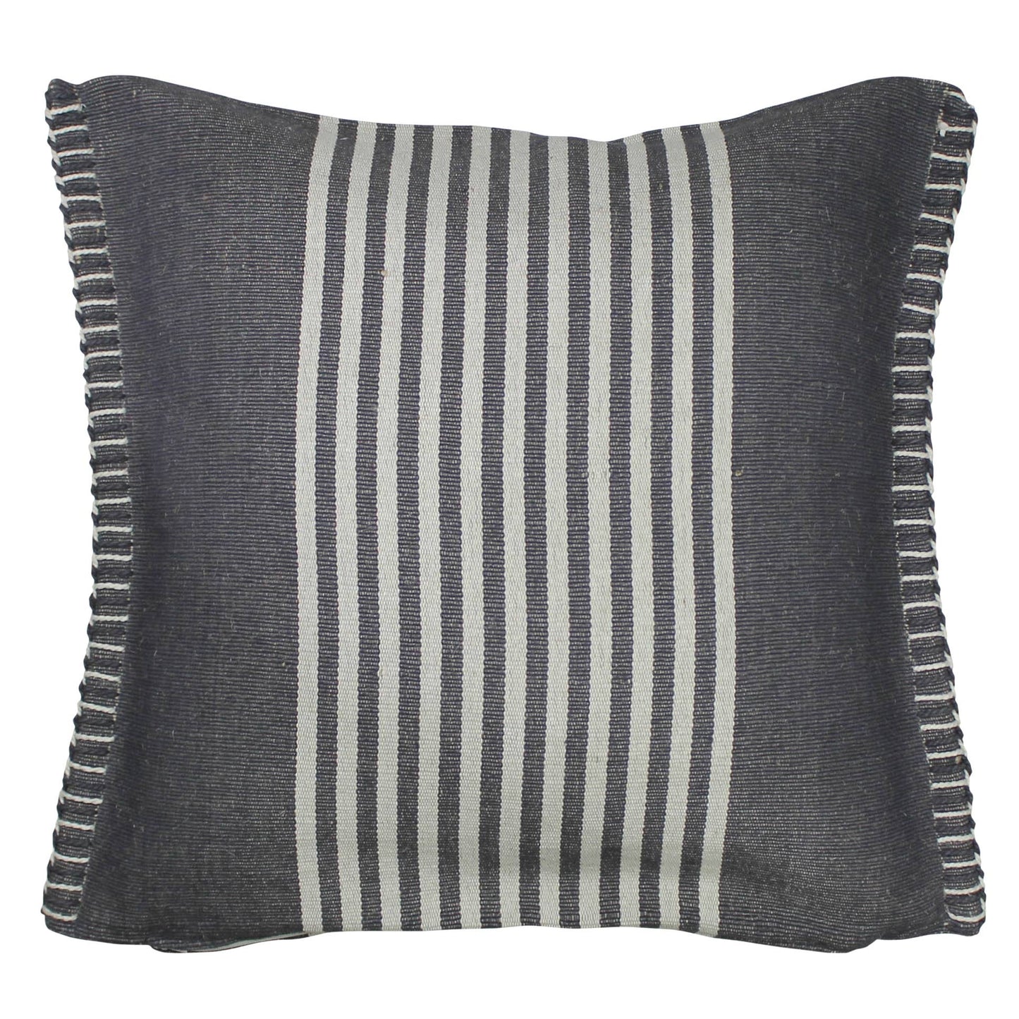Aberdean Pillow, Cotton & Hemp, Blue Stripe
