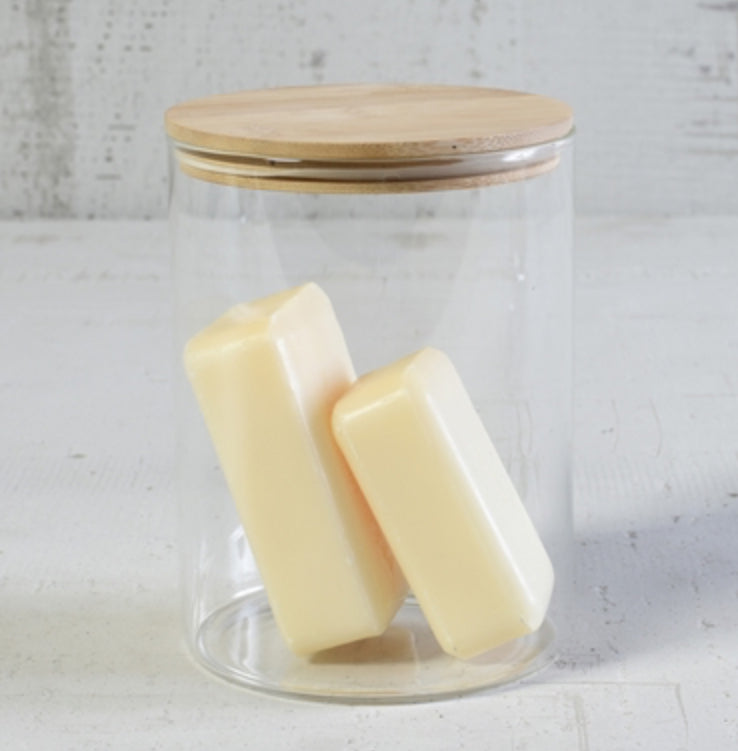 FINN CANISTER - GLASS WITH WOOD LID - LRG