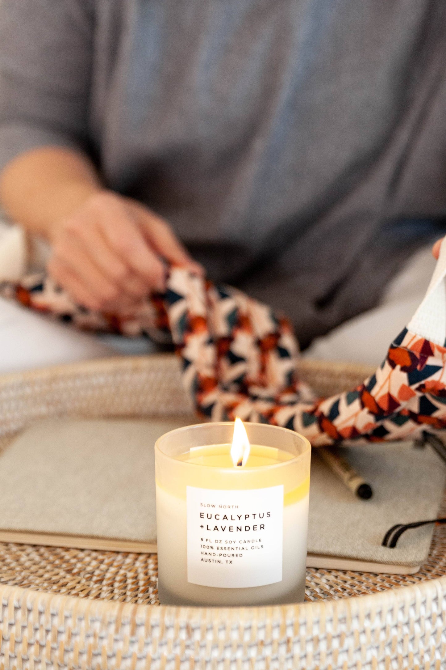 Eucalyptus + Lavender Frosted Soy Candle