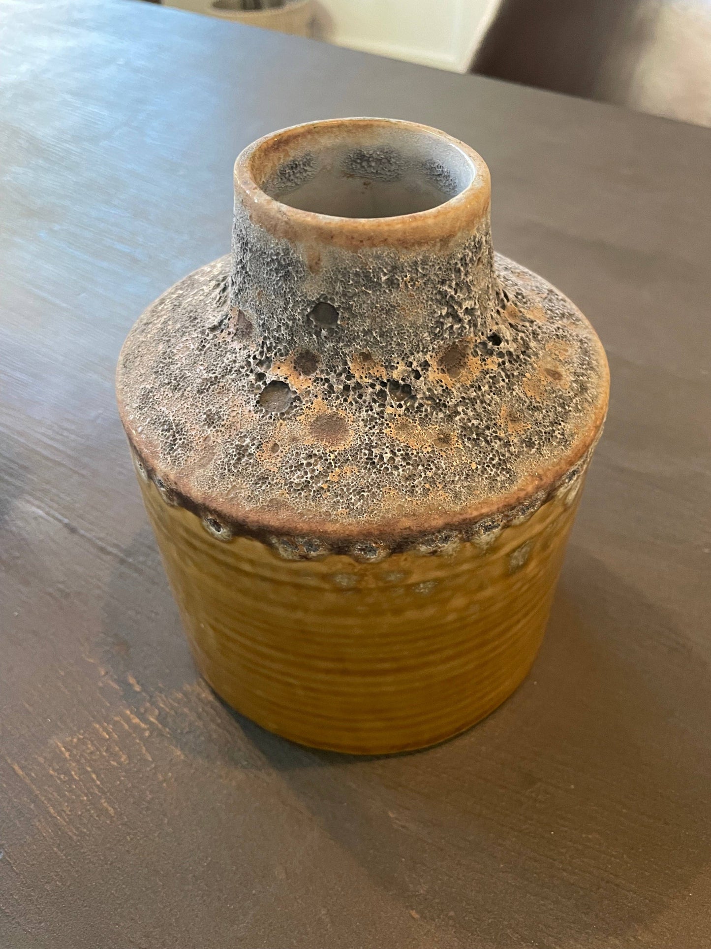 Ceramic Vase - Antique Yellow 5.4"x5.4"x6.5"