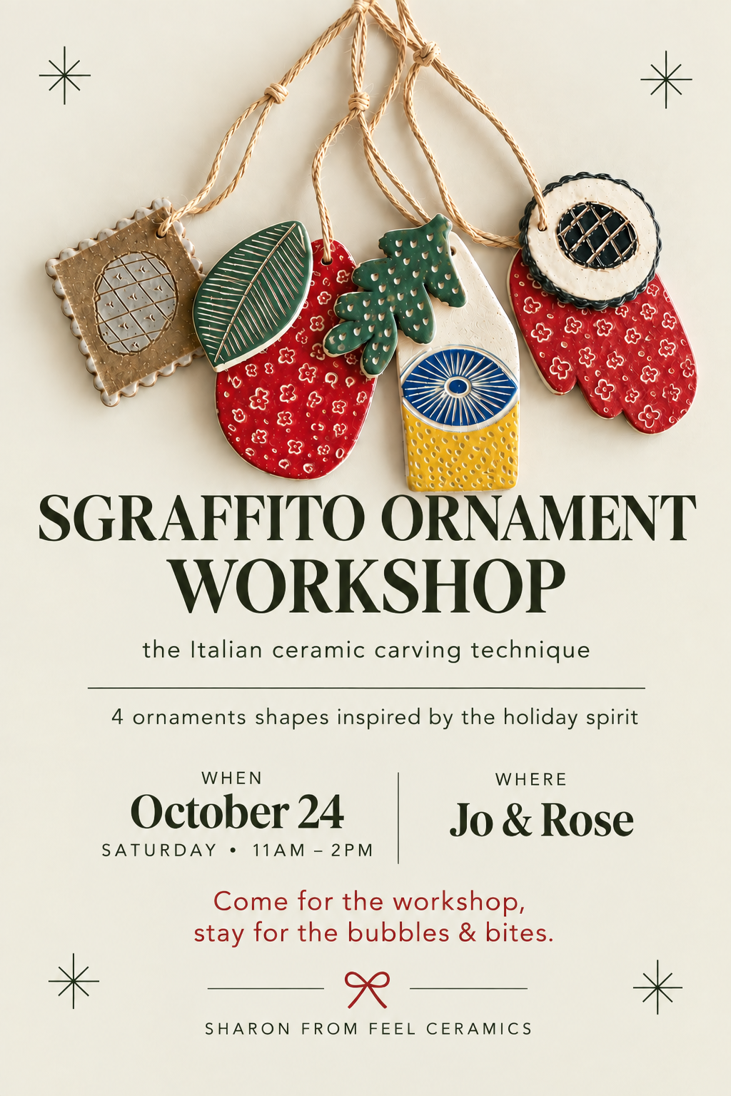 Feel Ceramics Sgraffito Ornament Workshop