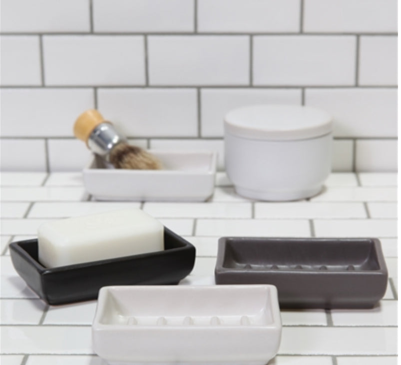 LUNA CERAMIC SOAP DISH - RECT - MATTE WHITE