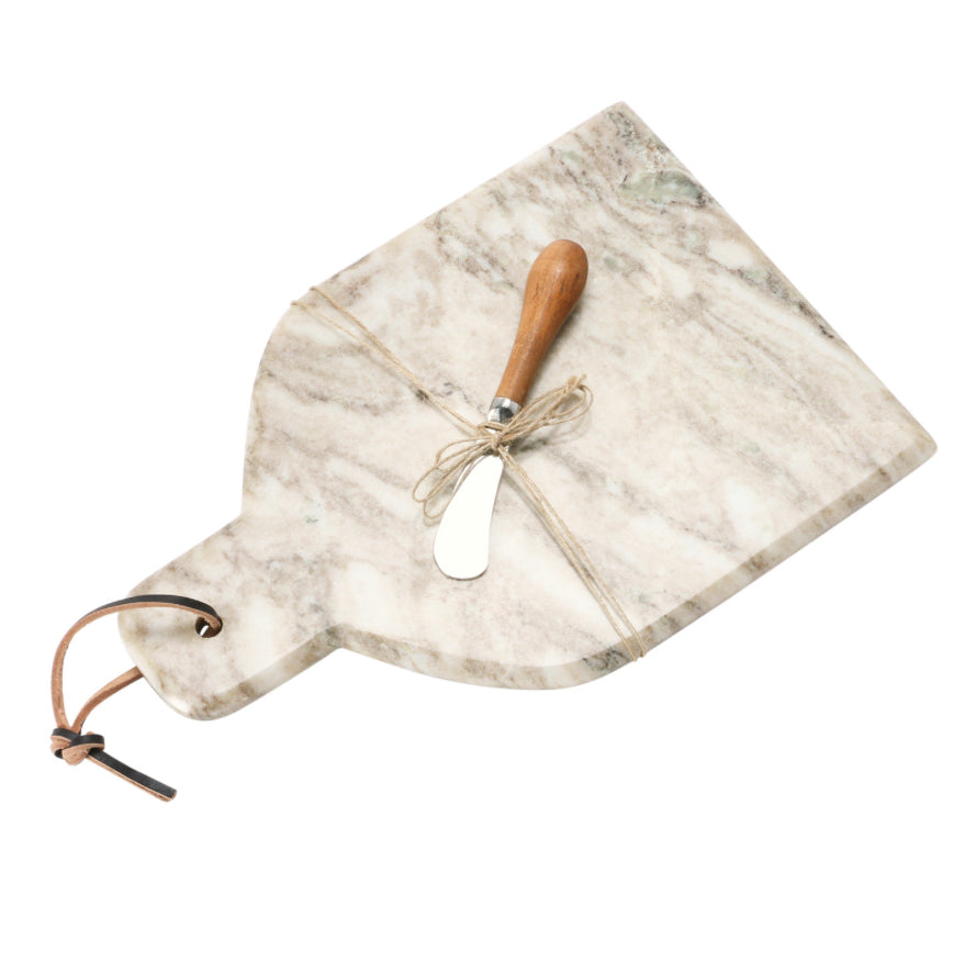 Marble Cheese/Cutting Board with Canape Knife, Set of 2