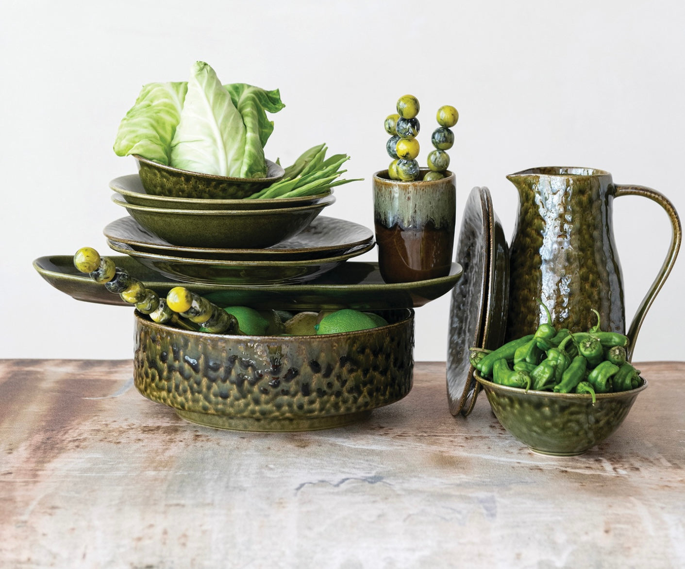 10 oz. Stoneware Cup, Green