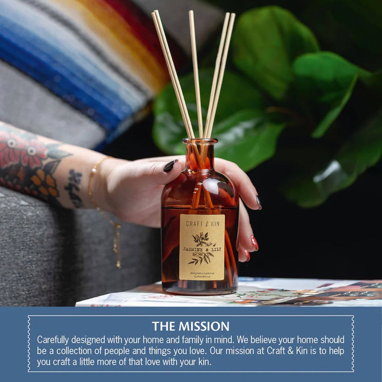 Amber Glass Reed Diffuser Set