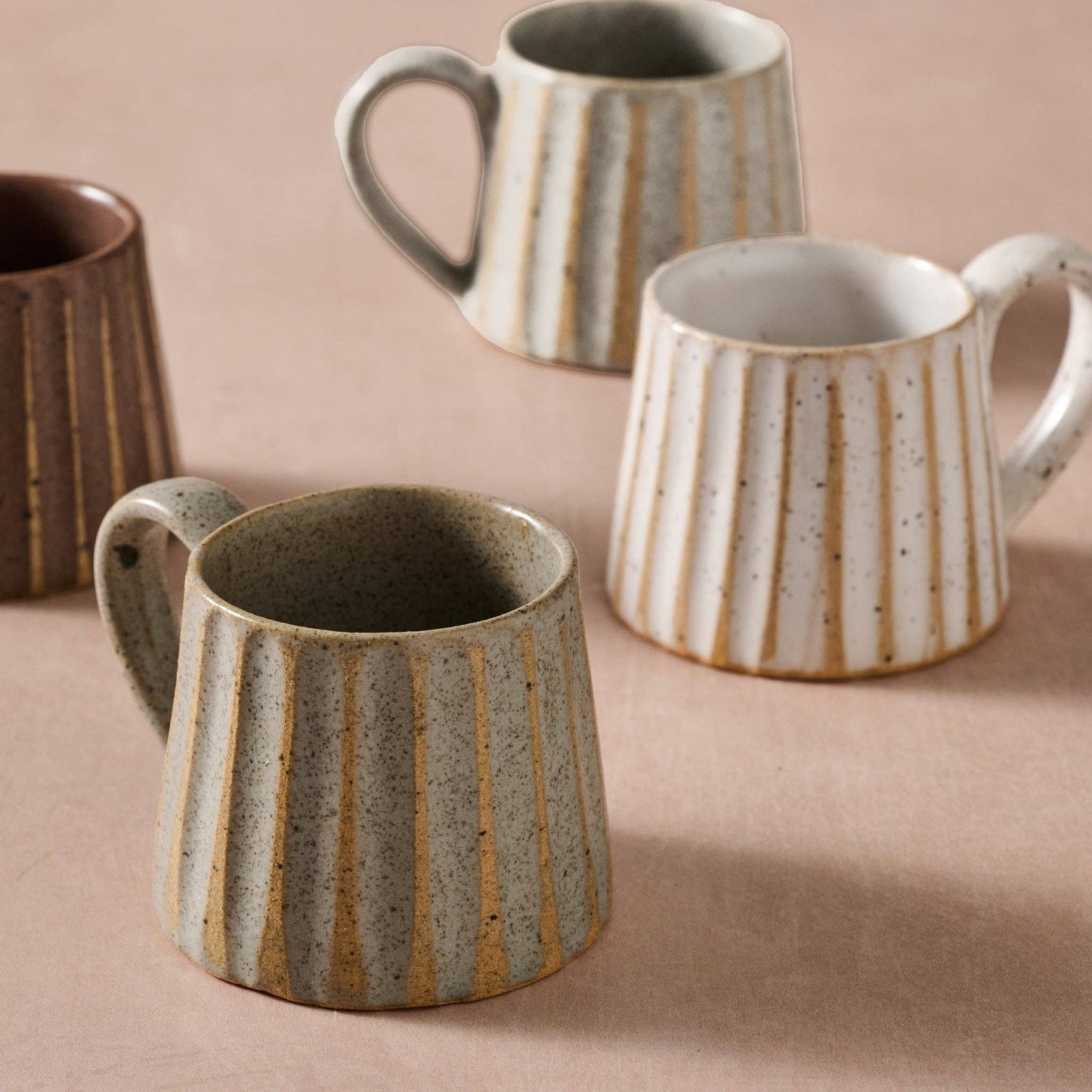 Sundara Conical Fluted Ceramic Espresso Mugs