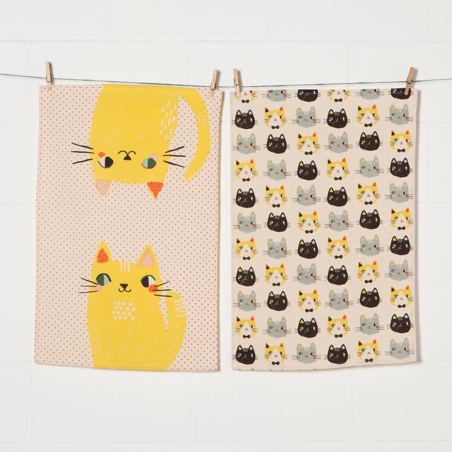 Meow Meow Cats Kitchen Towel Set of 2