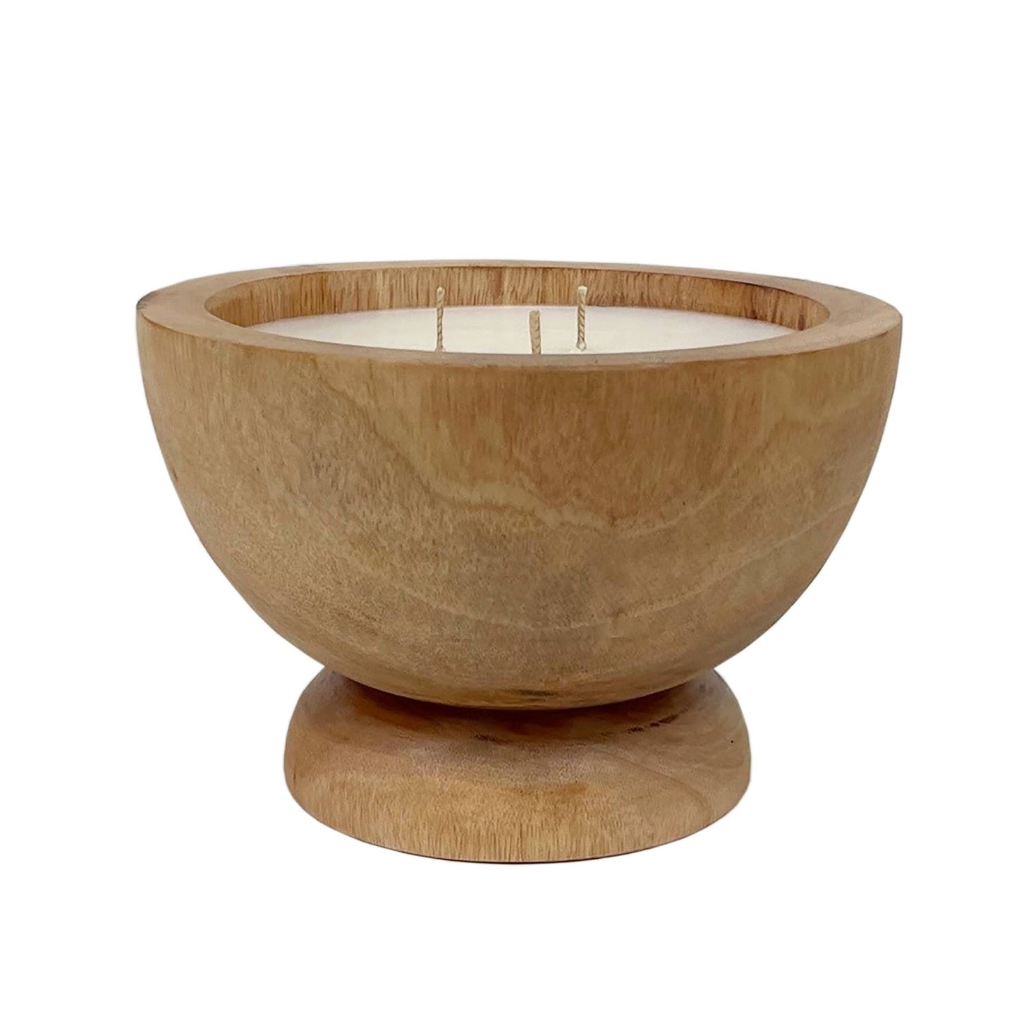 Mahogany Pedestal Wood Candle