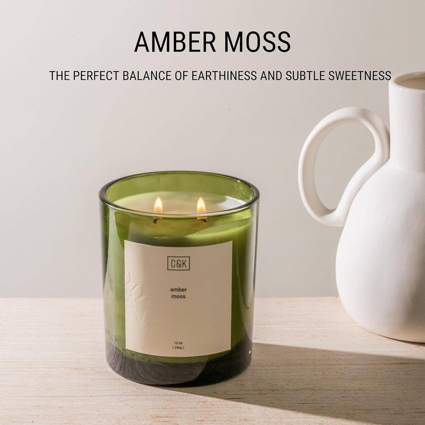 Amber Moss Premium Green Scented Candle