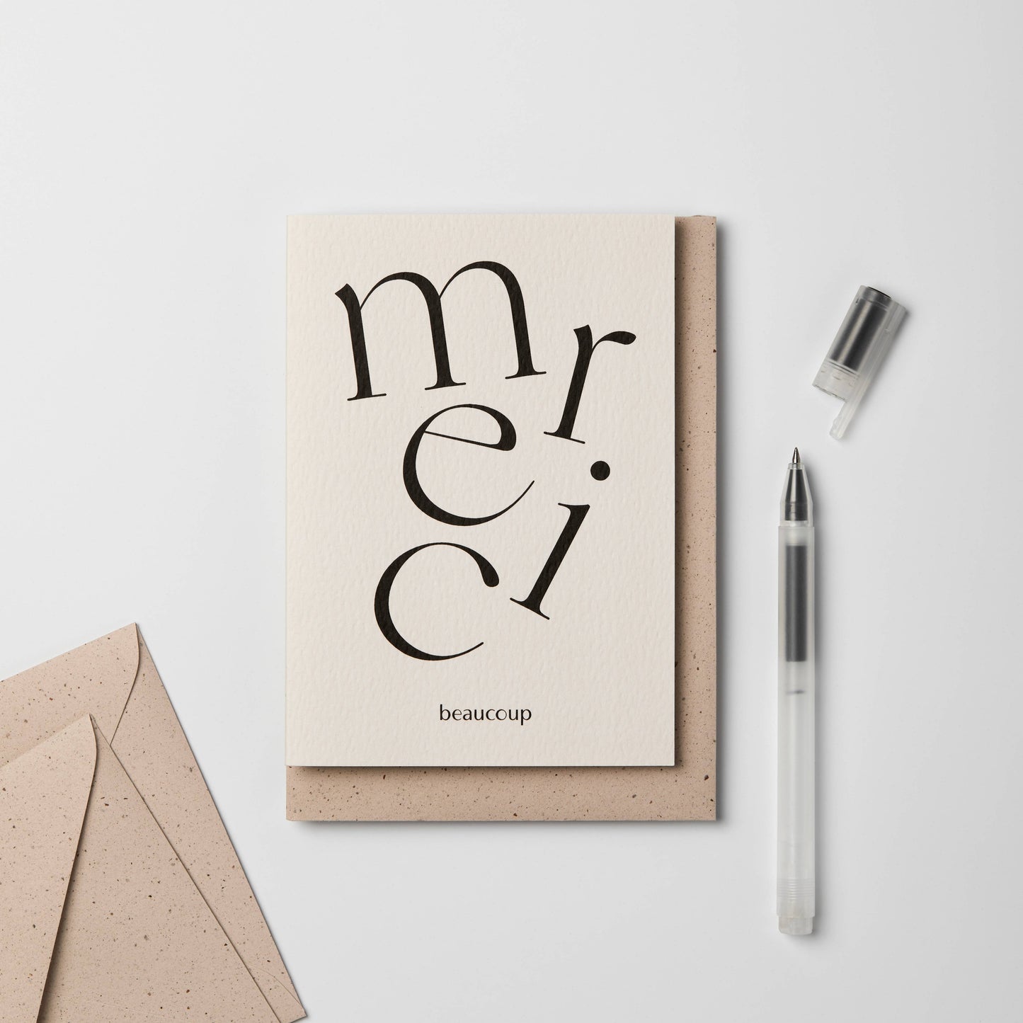 Serif Type Merci Beaucoup Thank You Card