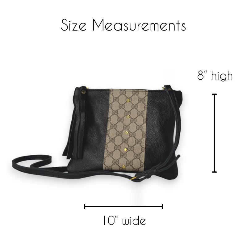 Caroline Crossbody In Black Leather | Upcycled Gucci
