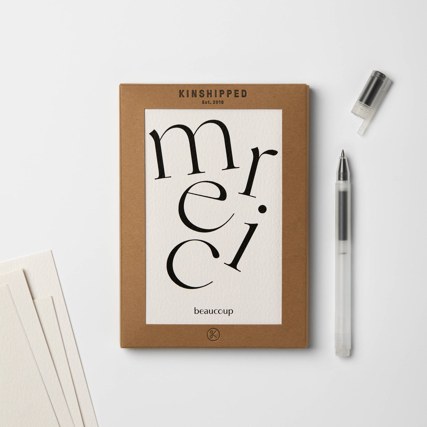 Serif Type Merci Beaucoup Thank You Card