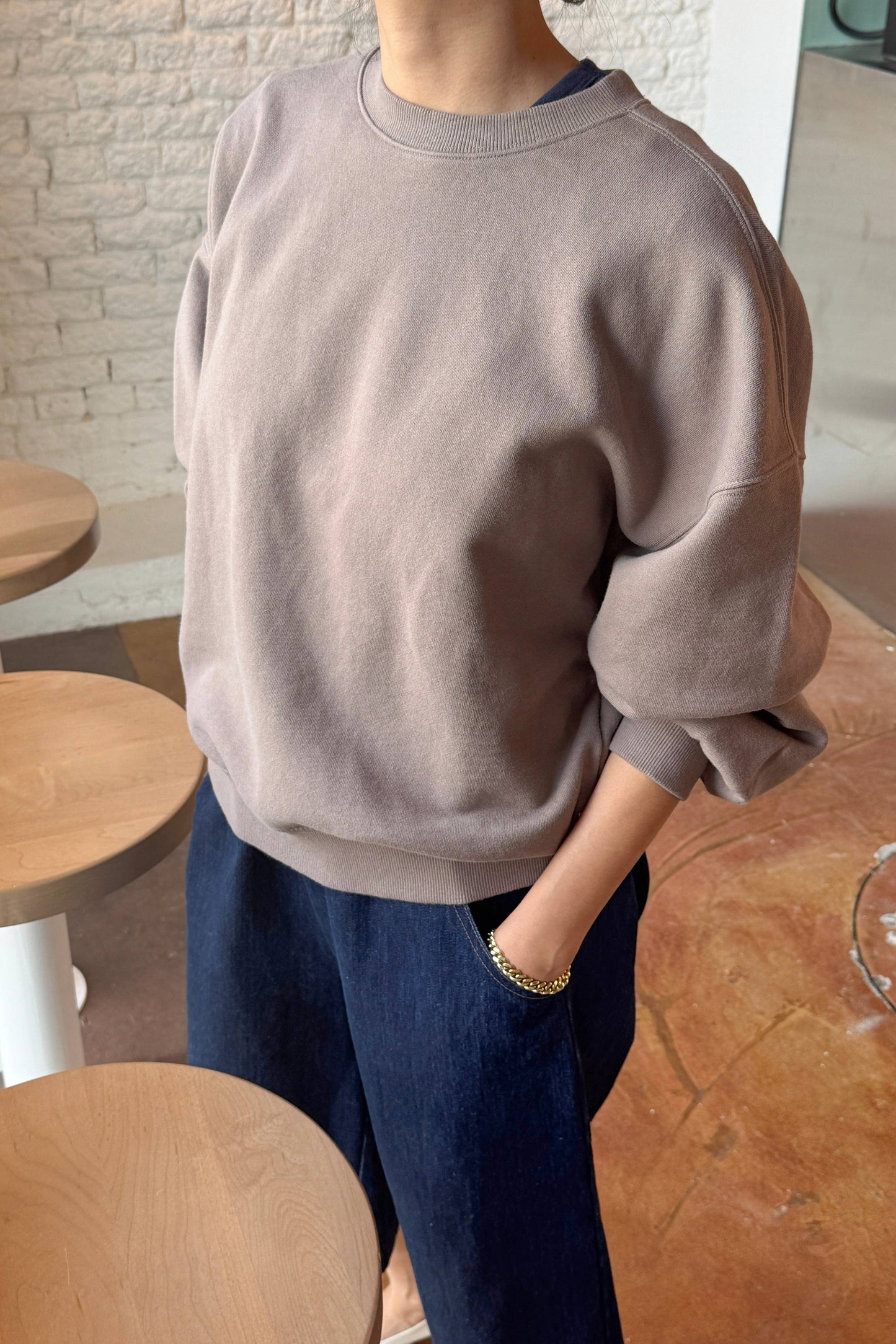 French Terry Core Sweatshirt-Mushroom