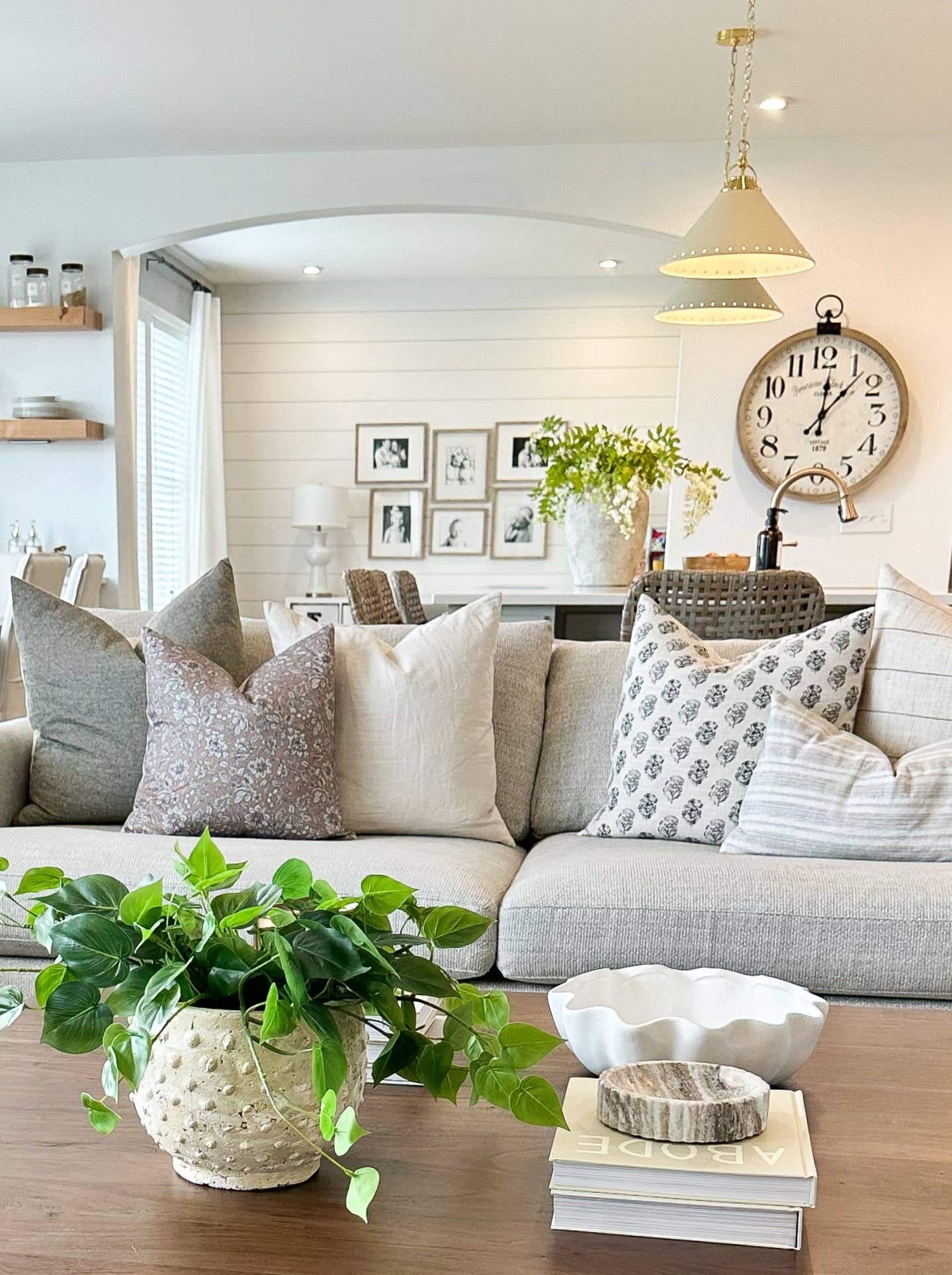 Cream Floral Lumbar Cover, Charcoal Floral Pillow | Chara