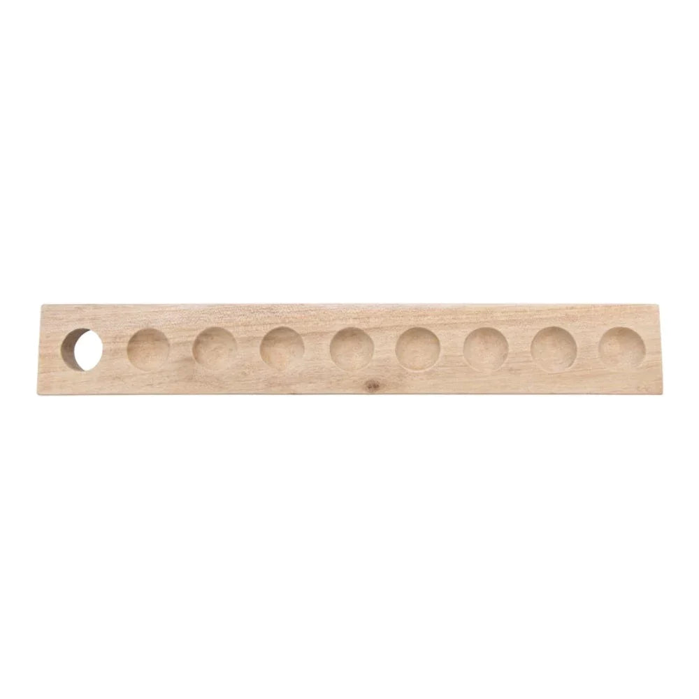 Mango Wood Egg Holder with Handle, Holds 8 Eggs