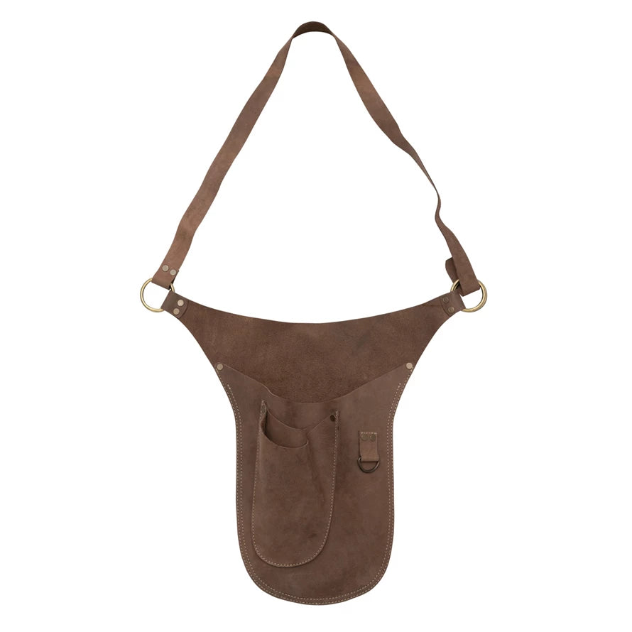 Leather Tool Pouch w/ Adjustable Strap & 3 Pockets