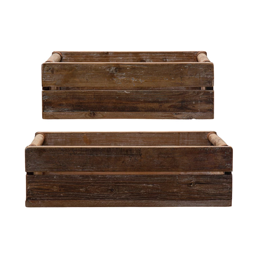 Wood Crates, Set of 2