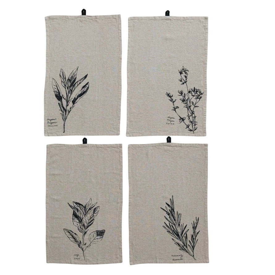 Herb Tea Towel, 4 styles