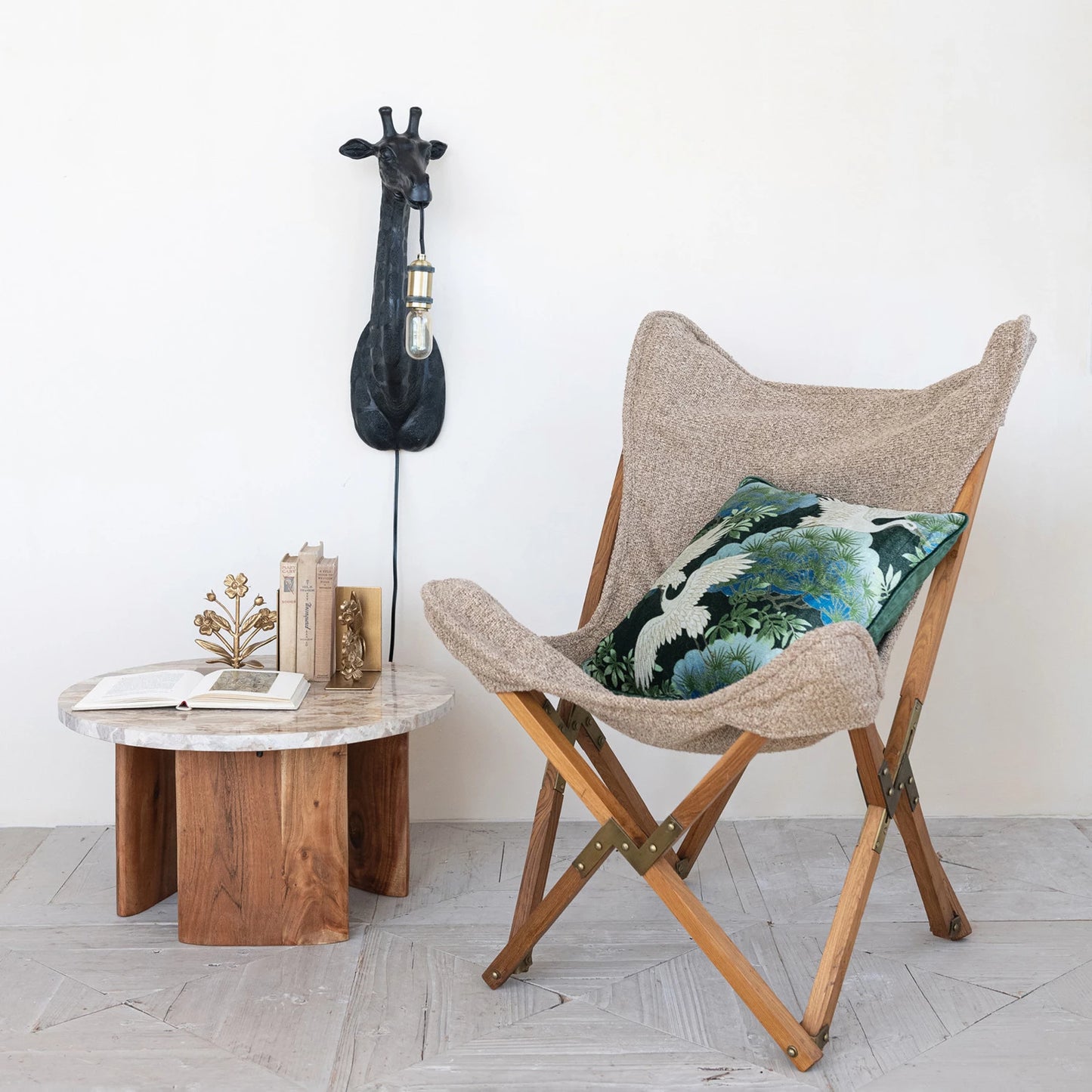 Marble + Acacia Coffee Table