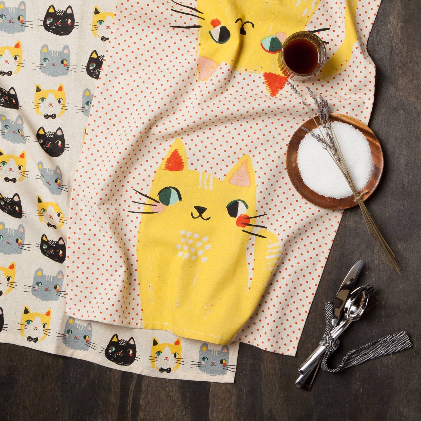 Meow Meow Cats Kitchen Towel Set of 2