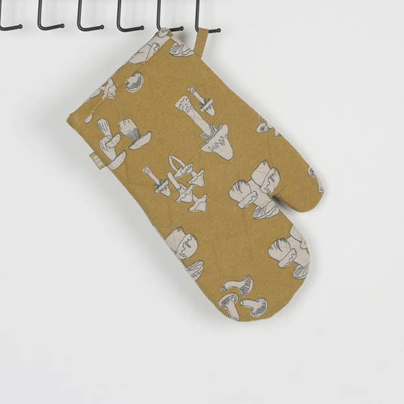 Quilted Oven Glove - Mushroom - Yellow