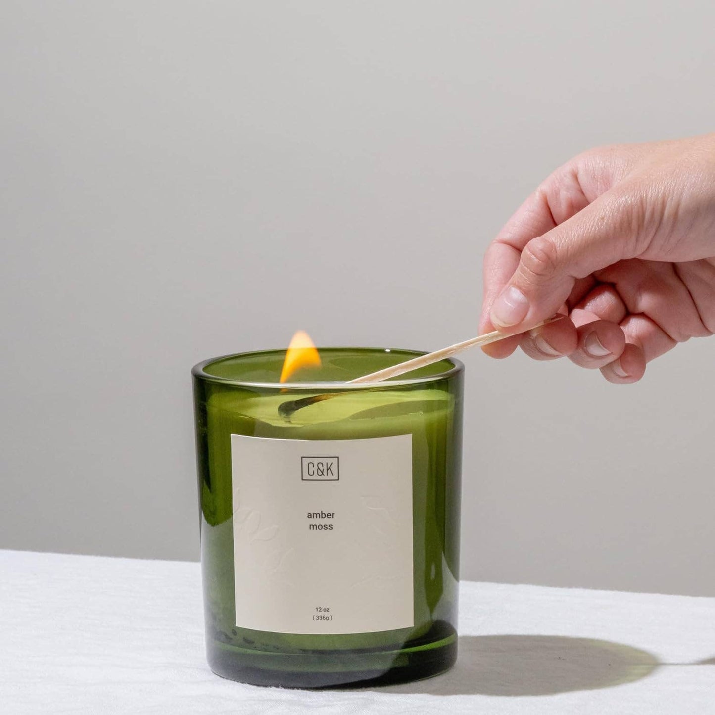 Amber Moss Premium Green Scented Candle