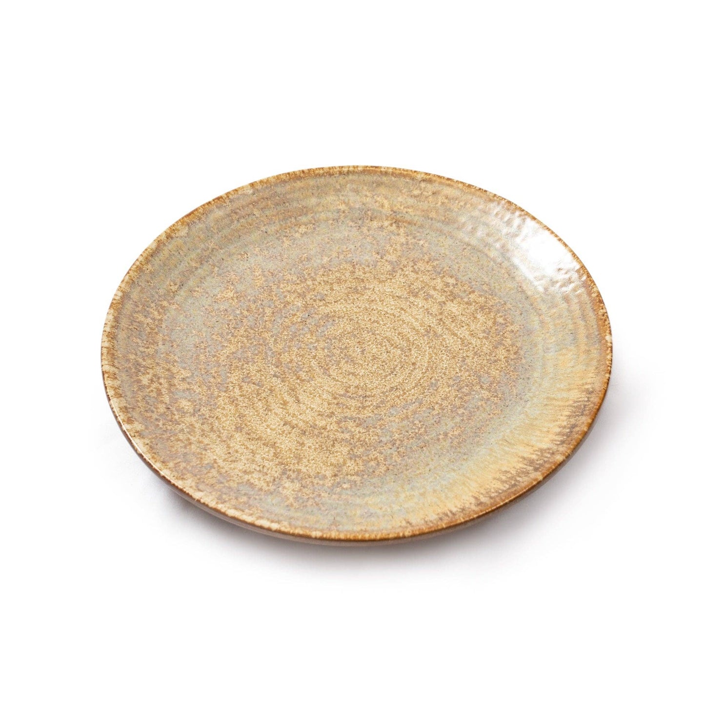 Small Speckled Ceramic Ochre Plate 7.8" x 7.8"