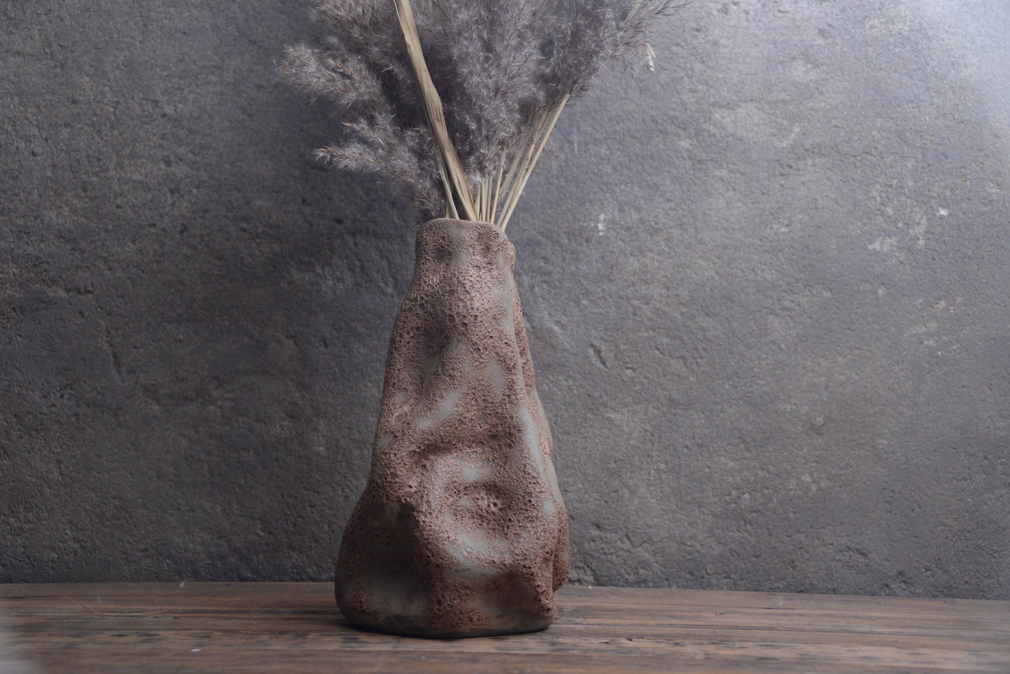 Crater glaze vase - wiggly vase, stoneware