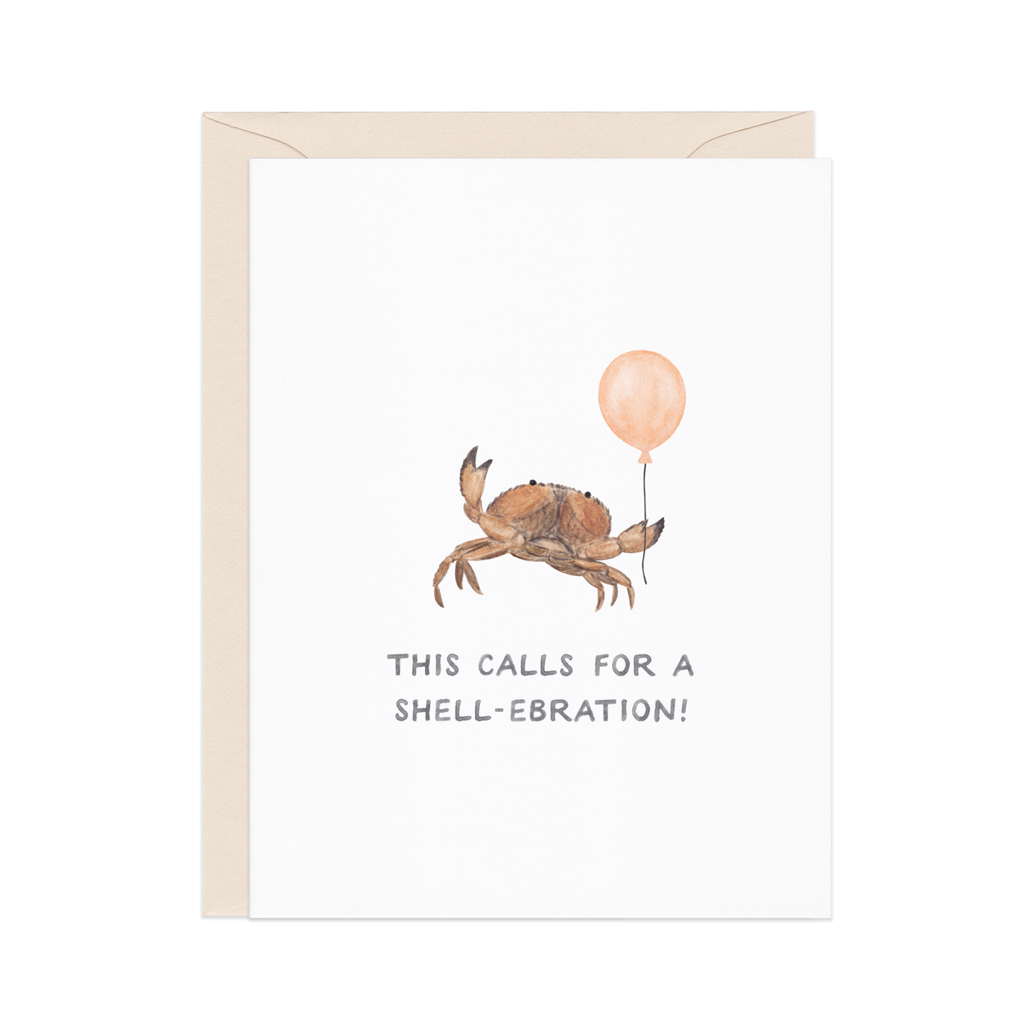Shell-ebration Crab — Coastal Pun Congrats Card