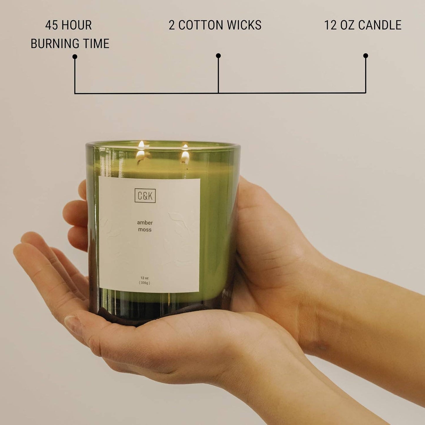 Amber Moss Premium Green Scented Candle