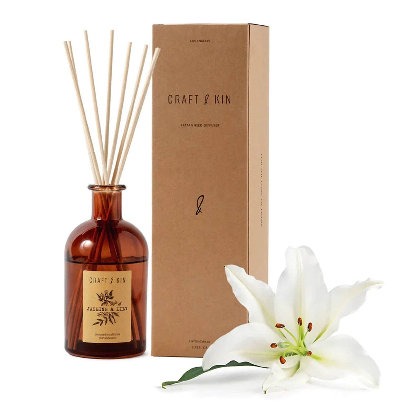Amber Glass Reed Diffuser Set