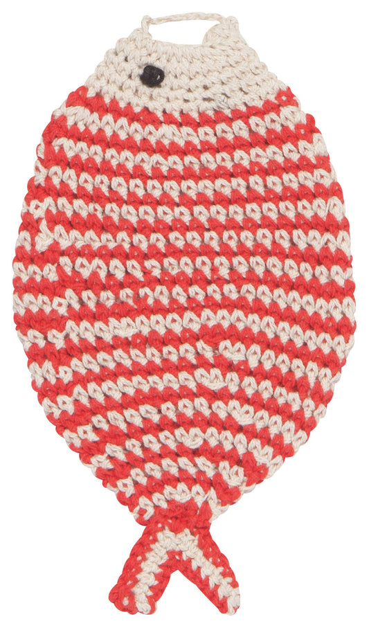 Little Fish Tawashi Crocheted Dishcloth