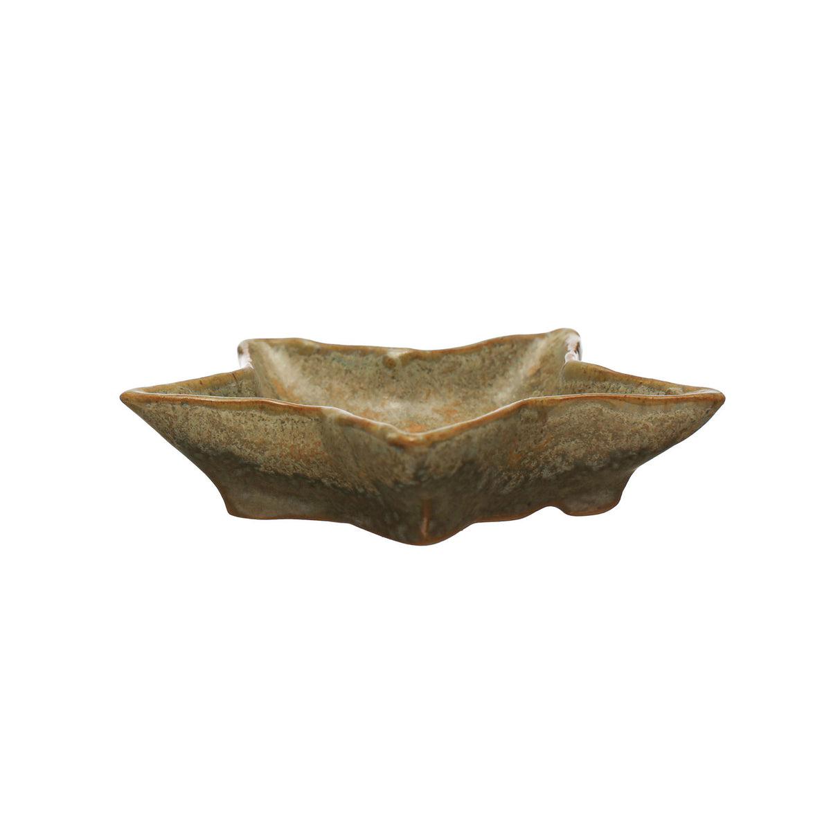 Stoneware Star Shaped Plate, Reactive Glaze