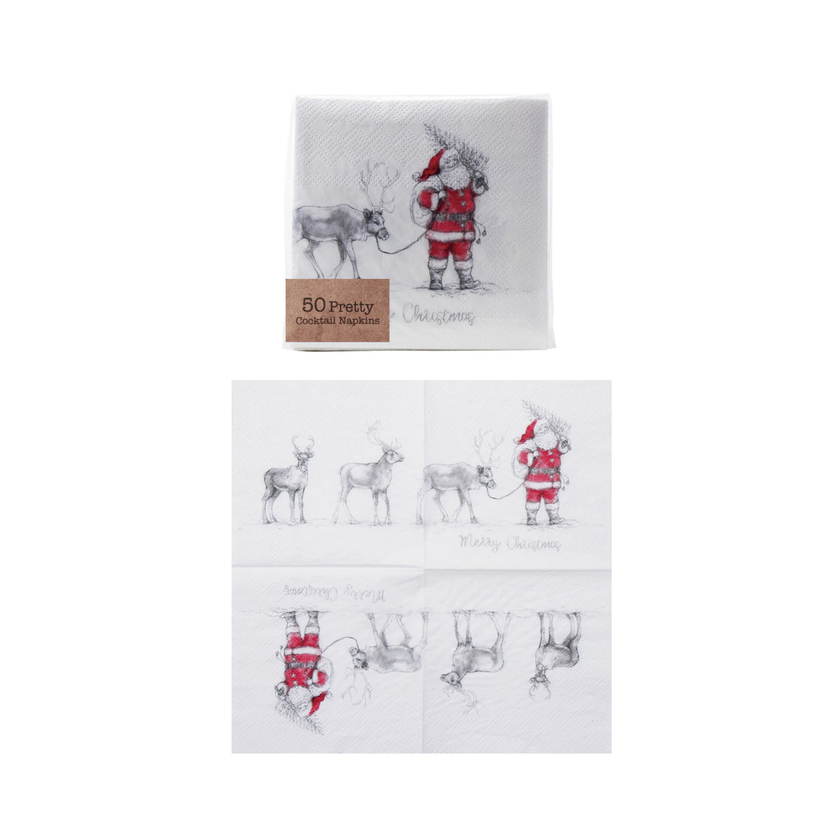 Santa and Reindeer Napkins