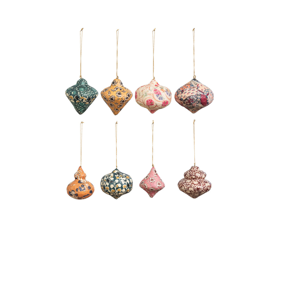 Paper Mache Ornament, 8 Styles
