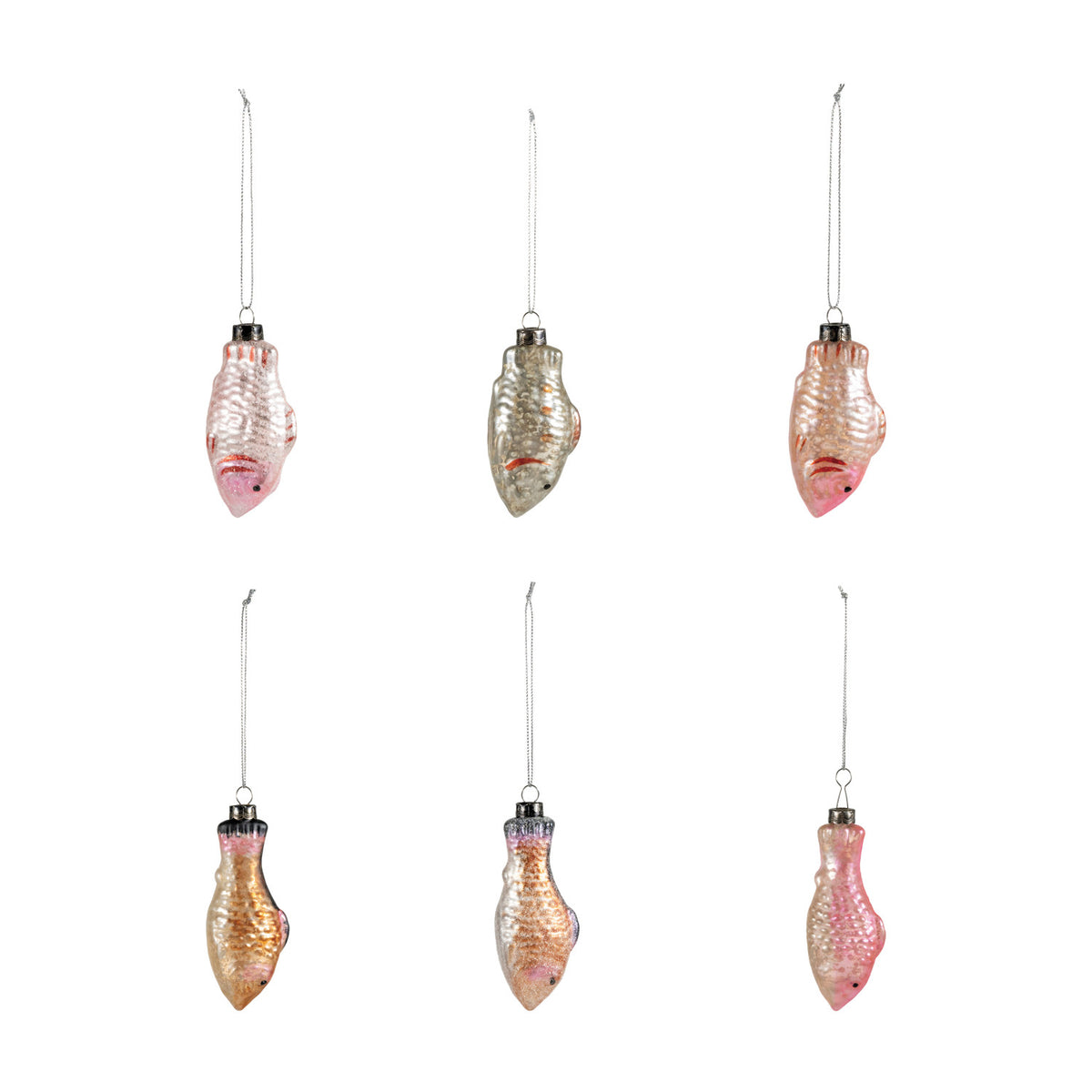 Hand-Painted Mercury Glass Fish Ornament
