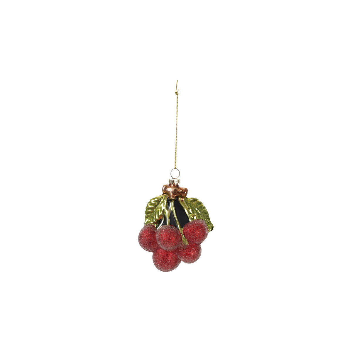 Glass Cherry Cluster Ornament with Sugar